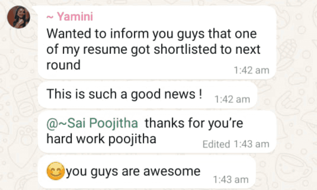 WhatsApp testimonial