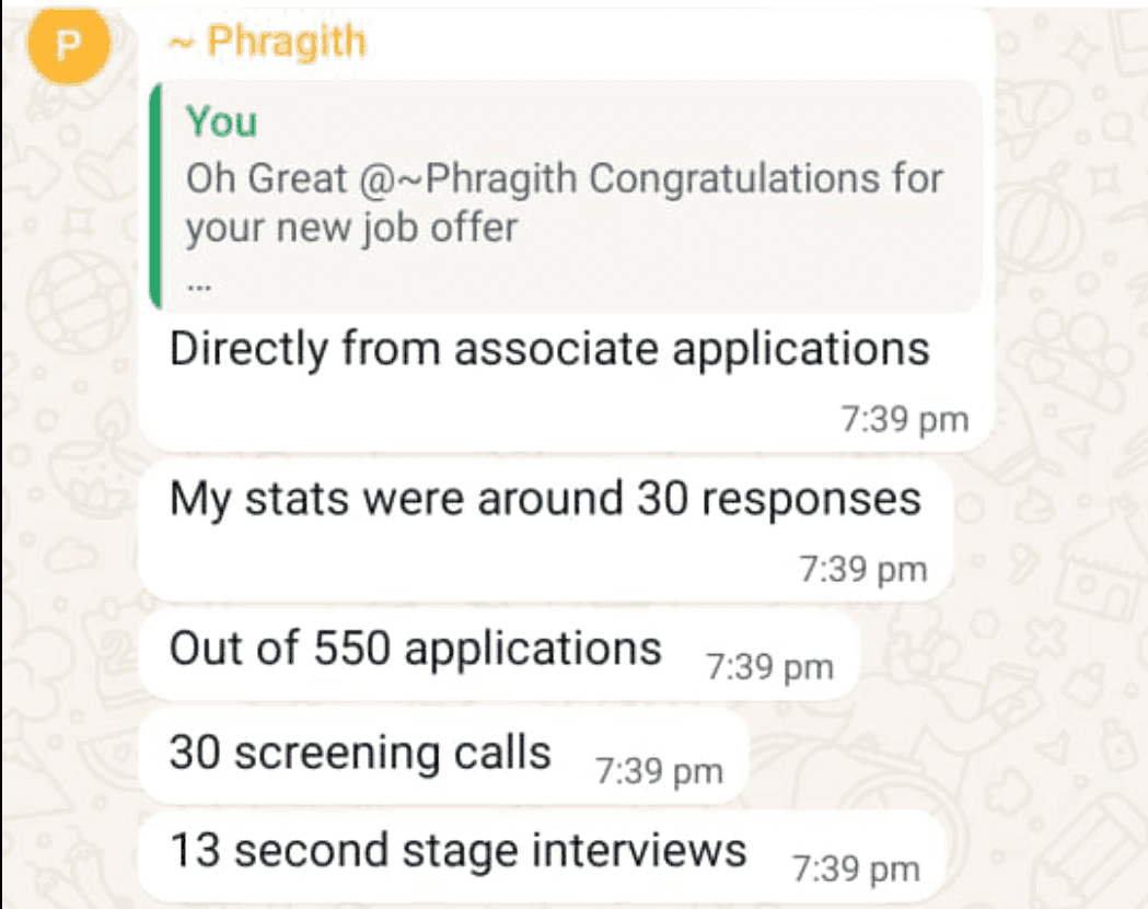 WhatsApp testimonial