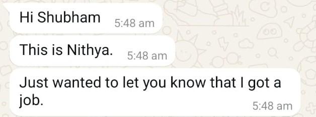 WhatsApp testimonial