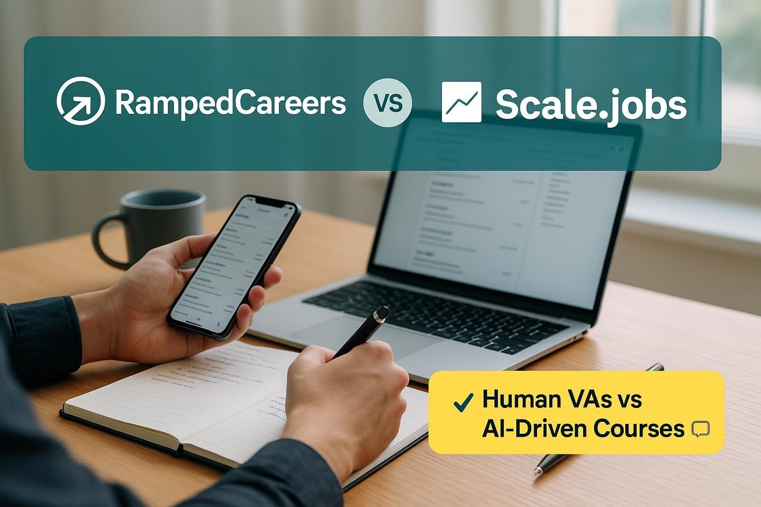 RampedCareers vs Scale.jobs: Human VAs vs Course Content