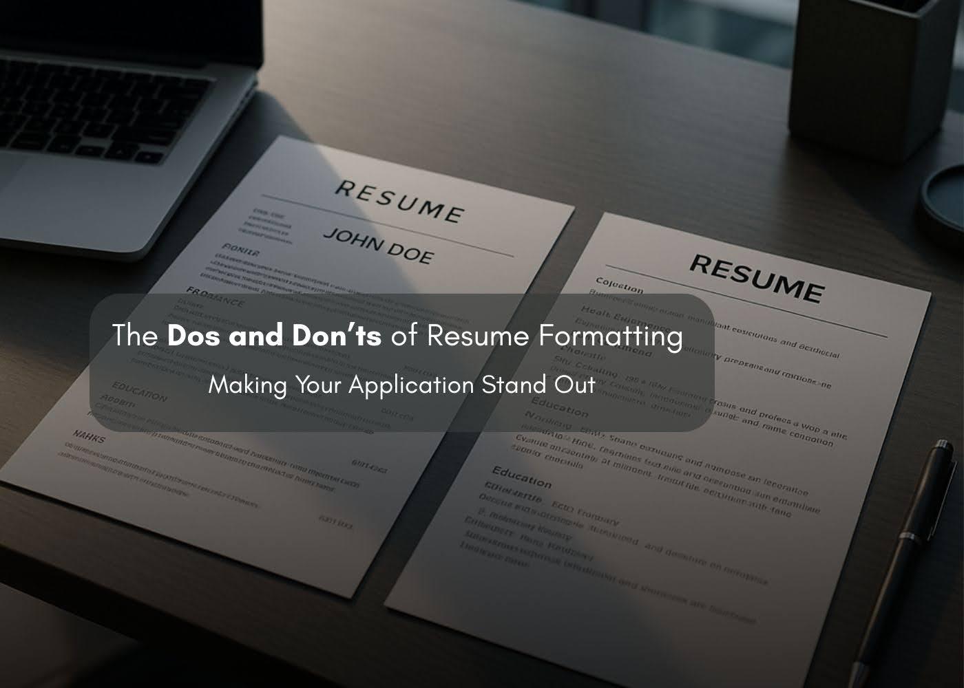 The Dos and Don’ts of Resume Formatting: Making Your Application Stand Out