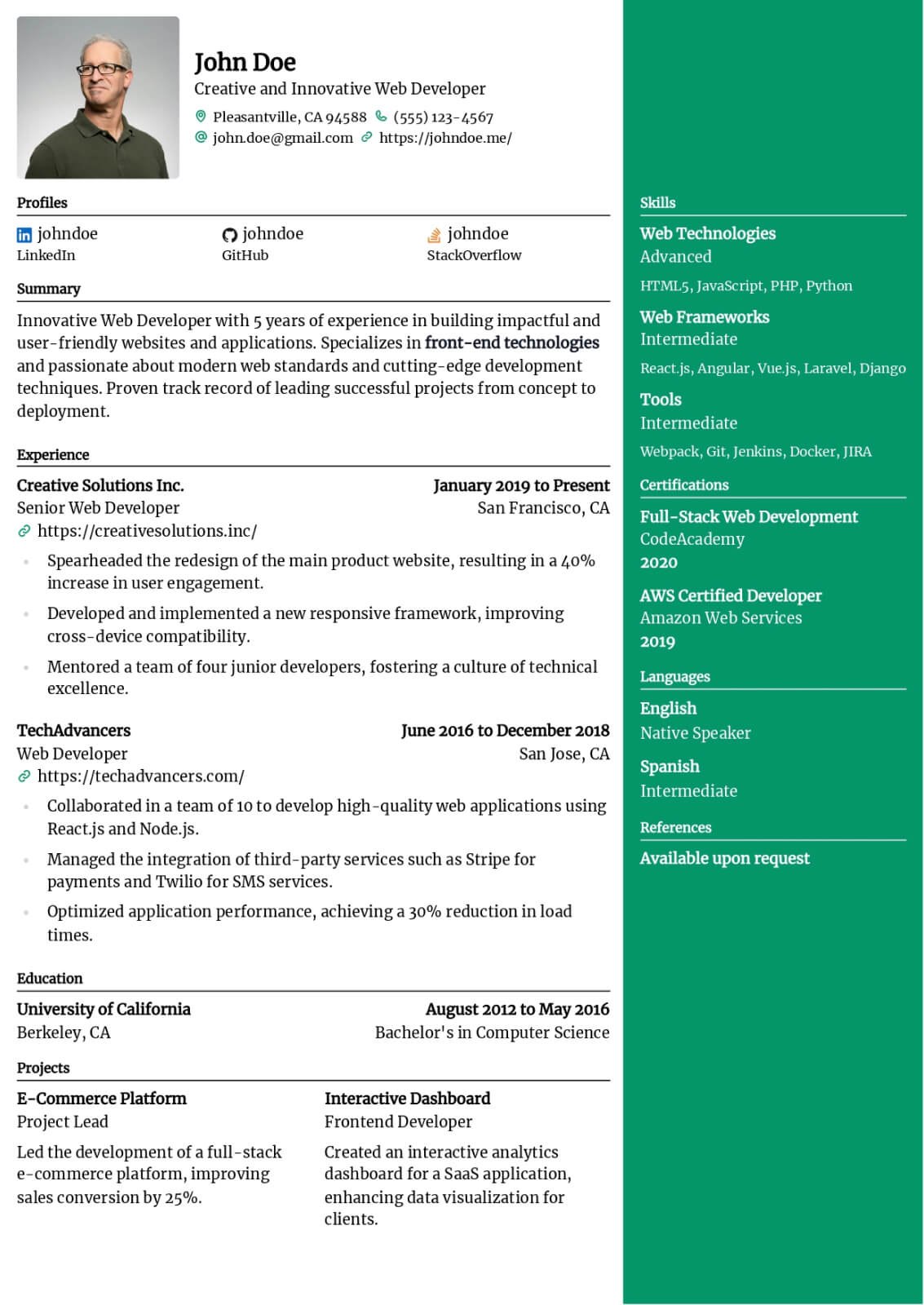 Chikorita resume template