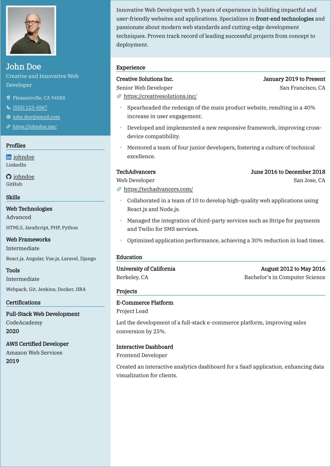 Gengar resume template