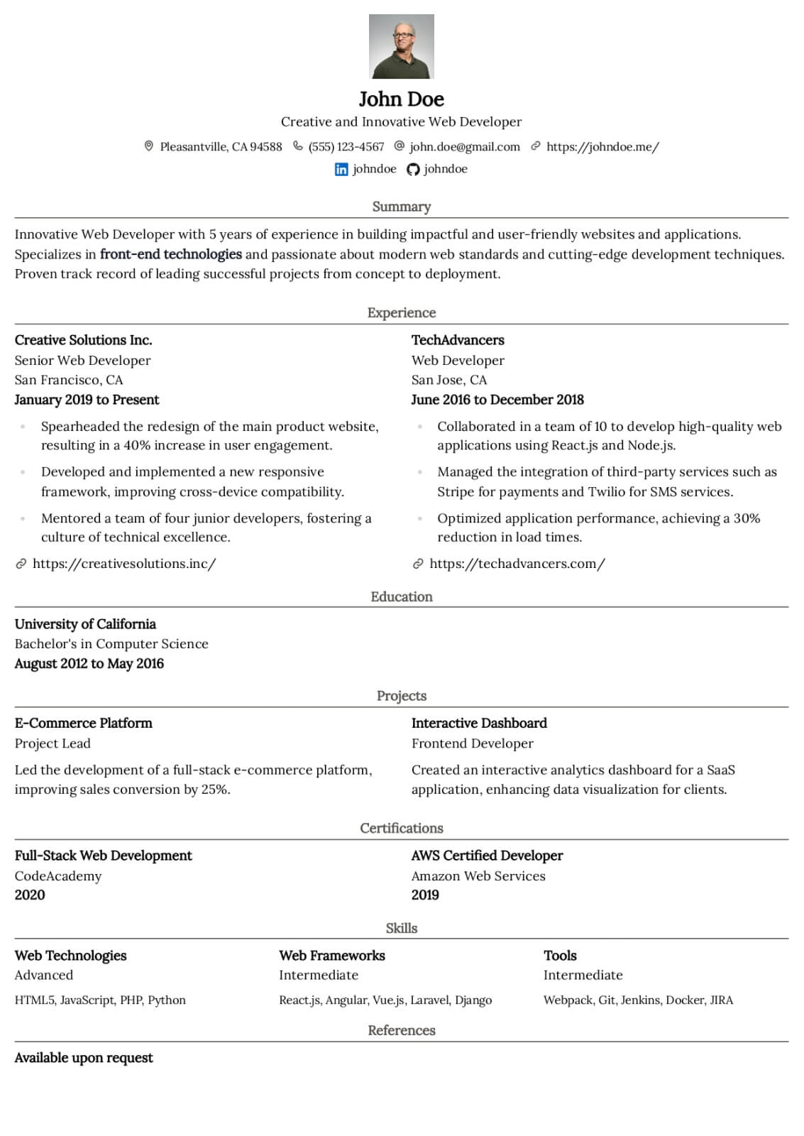 Kakuna resume template