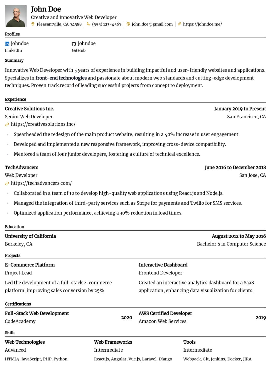 Rhyhorn resume template