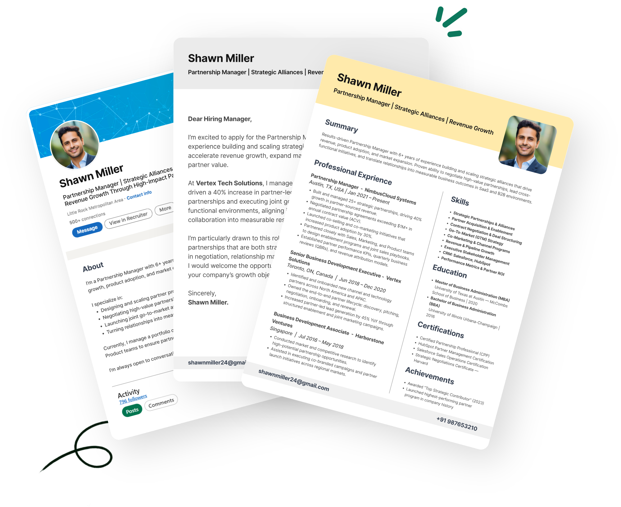 Professional resume writing toolkit including resume, cover letter, and LinkedIn profile optimization